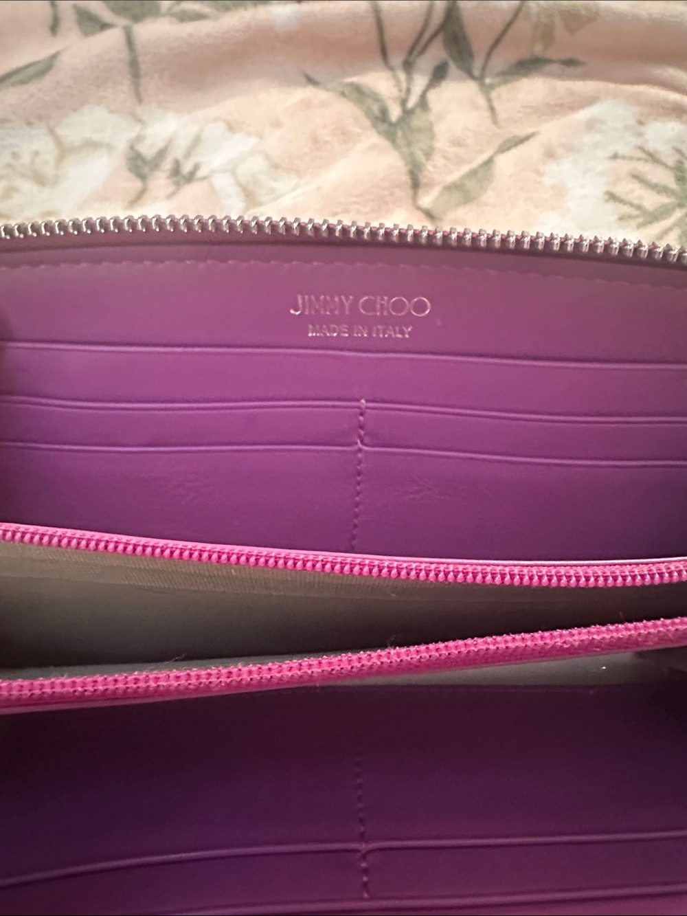 Jimmy Choo Purple Leather continental wallet Stars.EUC